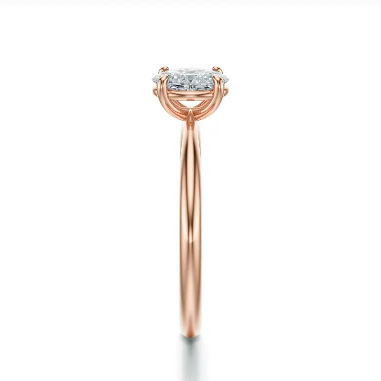 Pierścionek z owalnym diamentem z różowego złota SBPZ_034